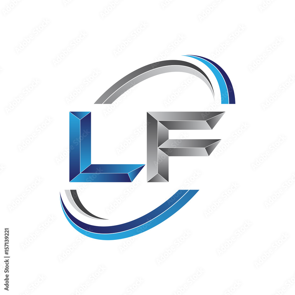 Simple initial letter logo modern swoosh LF Simple initial letter logo modern swoosh LF