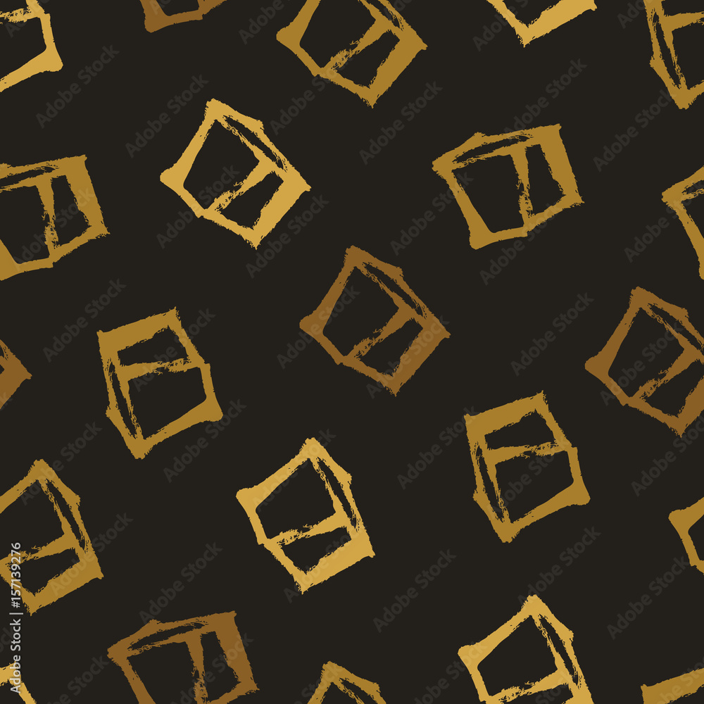 Gold cubes Seamless pattern Hand drawing style Vector Gold cubes Seamless pattern Hand drawing style Vector