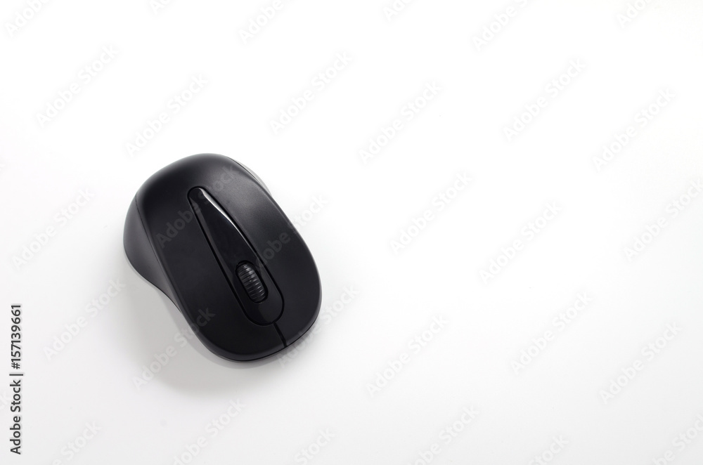 wireless black computer mouse isolate on white background wireless black computer mouse isolate on white background