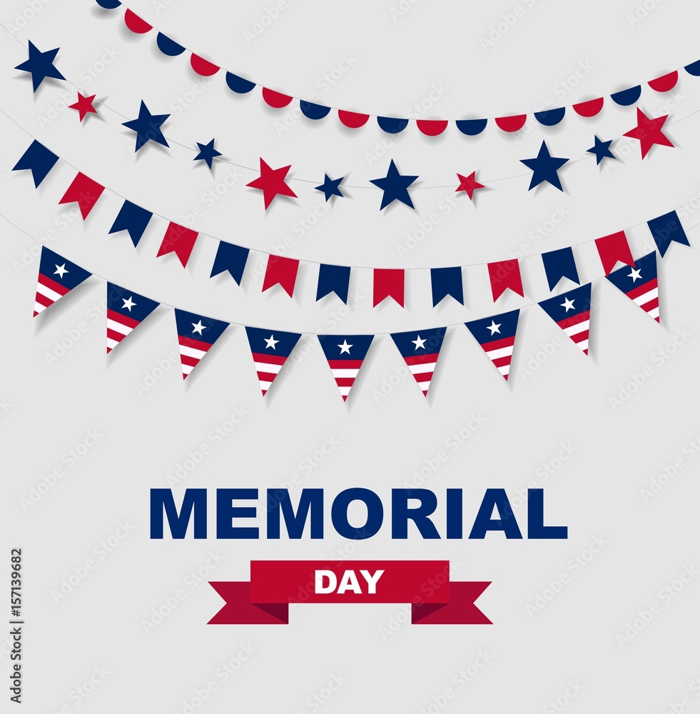 Memorial Day. Stock illustration for greeting card, ad, promotion, poster, flyer, blog, article, marketing, retail shop, brochure, signage