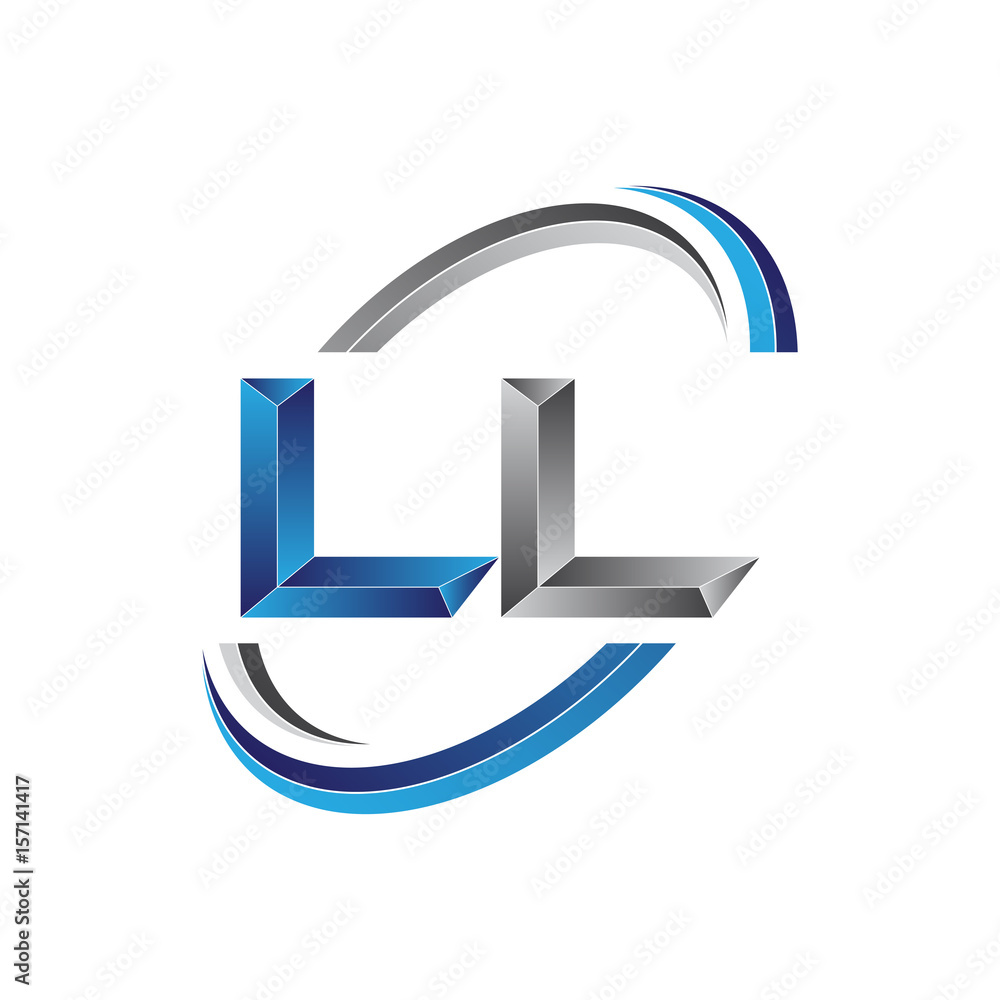 Simple initial letter logo modern swoosh LL Simple initial letter logo modern swoosh LL