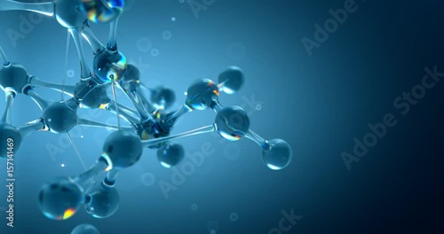 Molecule or atom nano research chemical concept. seamless Loop animation 8k 4k UHD photo