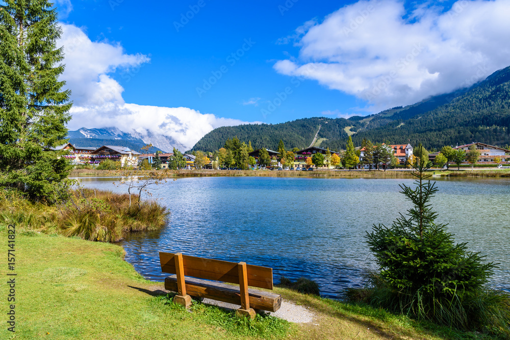 Relaxing at Lake Wildsee at Seefeld in Tirol, Austria - Europe