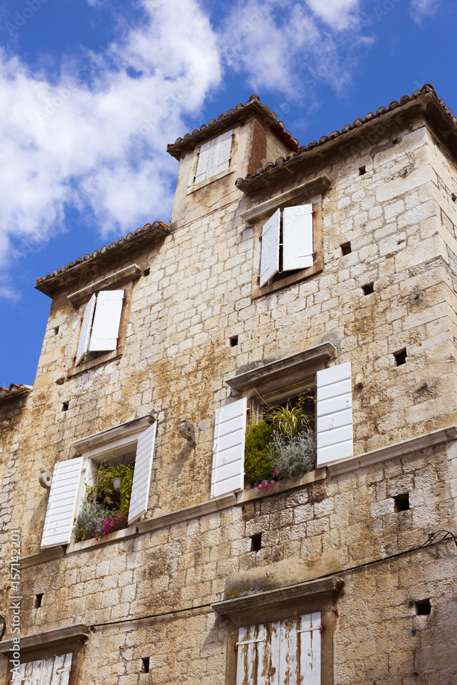 Authentic dalmatian building in Trogir, Croatia
