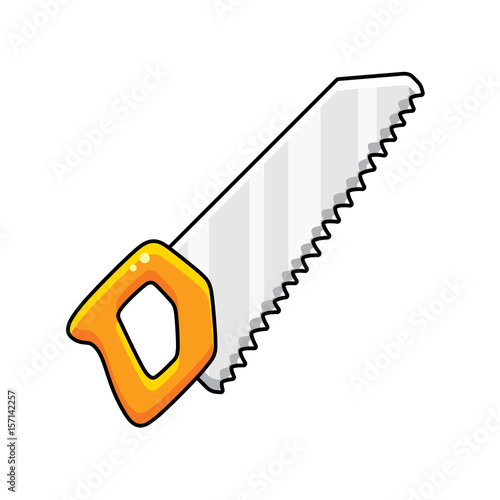 Hand saw icon isolated.