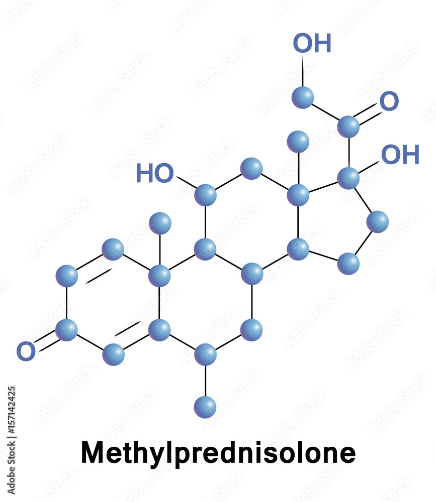 Vecteur Stock Methylprednisolone corticosteroid medication used to