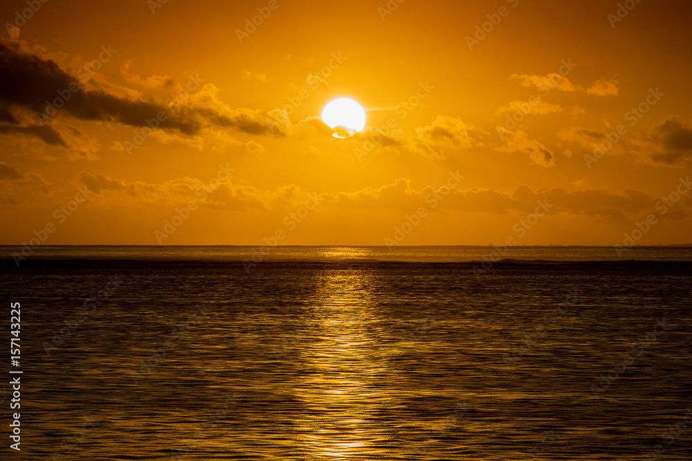 Sunrise in the sea.