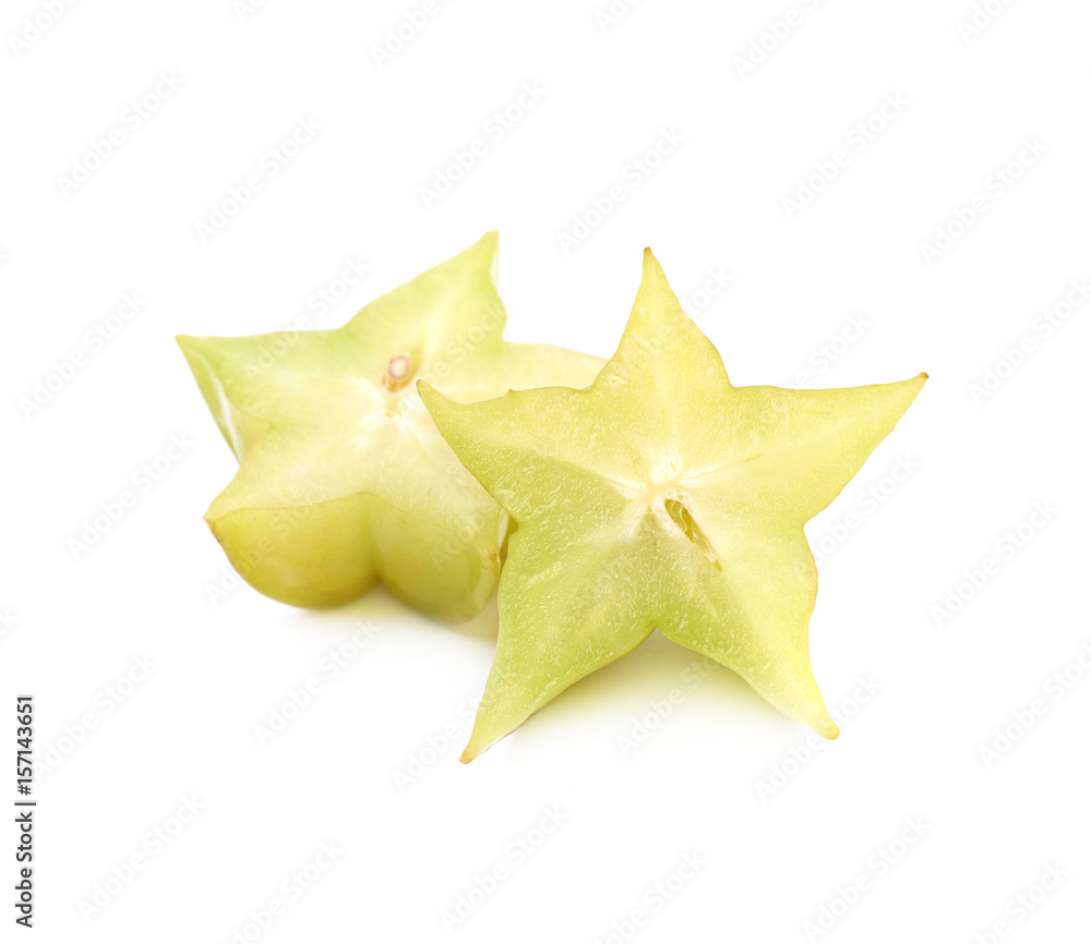 Sliced carambola fruit isolated Sliced carambola fruit isolated