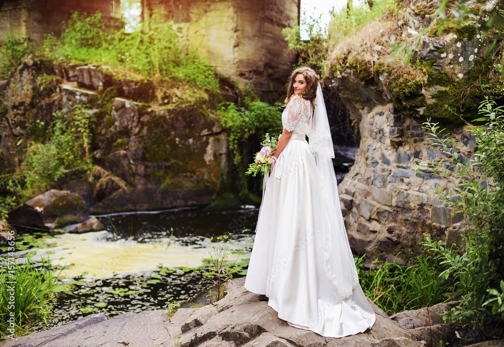 The bride joining with nature The bride joining with nature