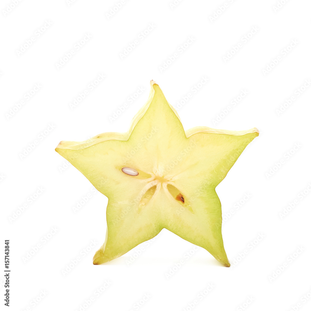 Single slice of carambola fruit Single slice of carambola fruit