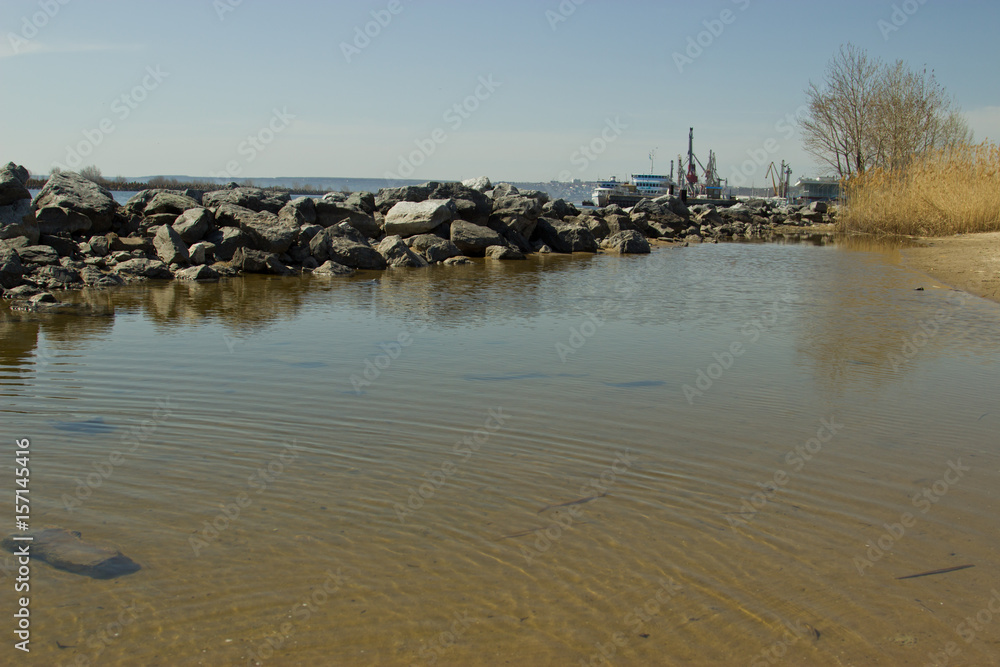 River port of Ulyanovsk, river Volga, Russia.