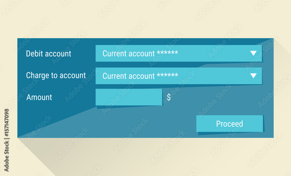 Fototapeta premium Payments between own accounts. Web form.