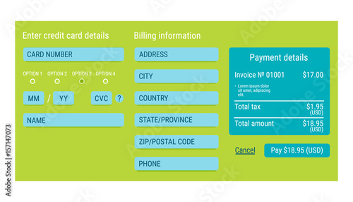 Online payment form / online digital invoice
