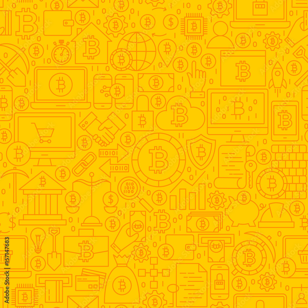 Bitcoin Yellow Line Tile Pattern