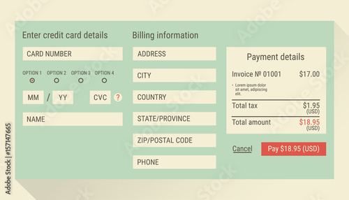 Online payment form / online digital invoice