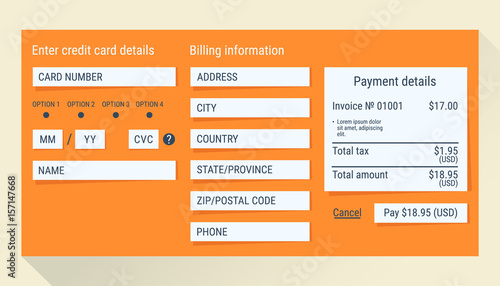 Online payment form / online digital invoice