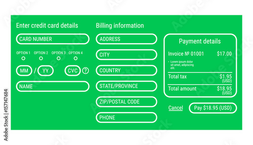 Online payment form / online digital invoice
