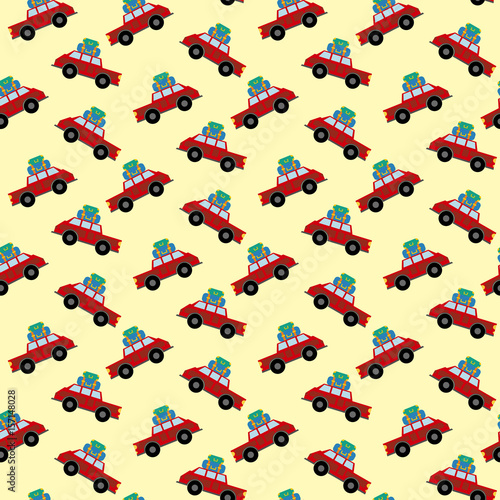 Car with luggage pattern