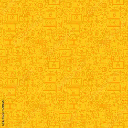 Yellow Line Bitcoin Seamless Pattern
