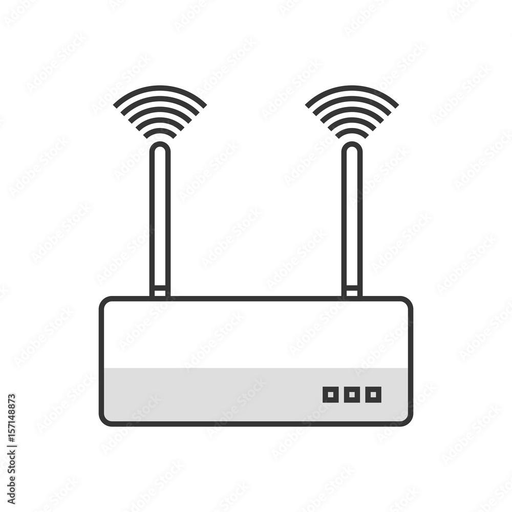 Color box icon, router illustration, icon Color box icon, router illustration, icon