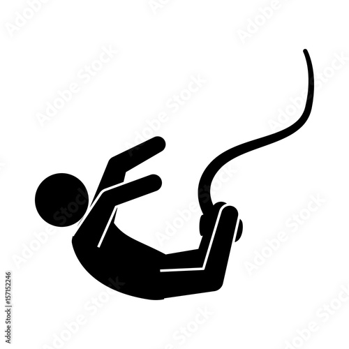 pictogram man practice bungee jumping, vector illustration