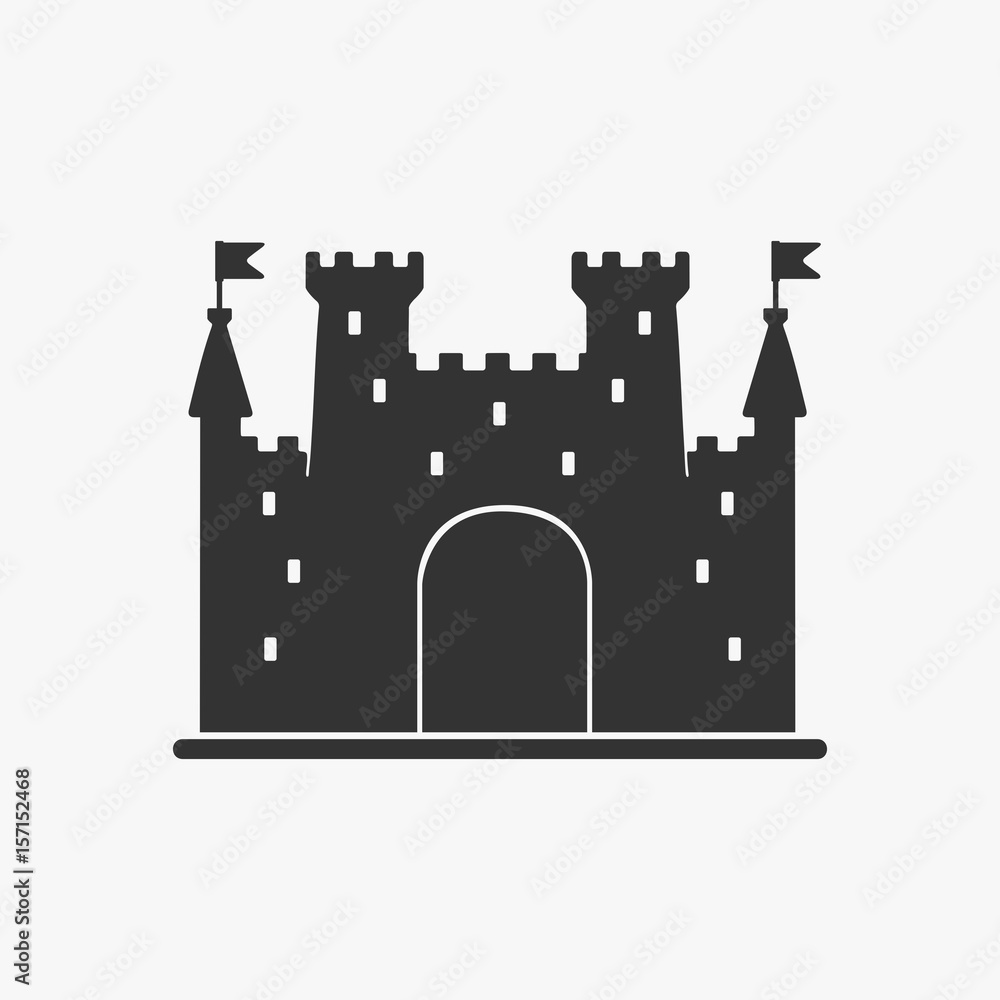 Icon Castle Vector Silhouette