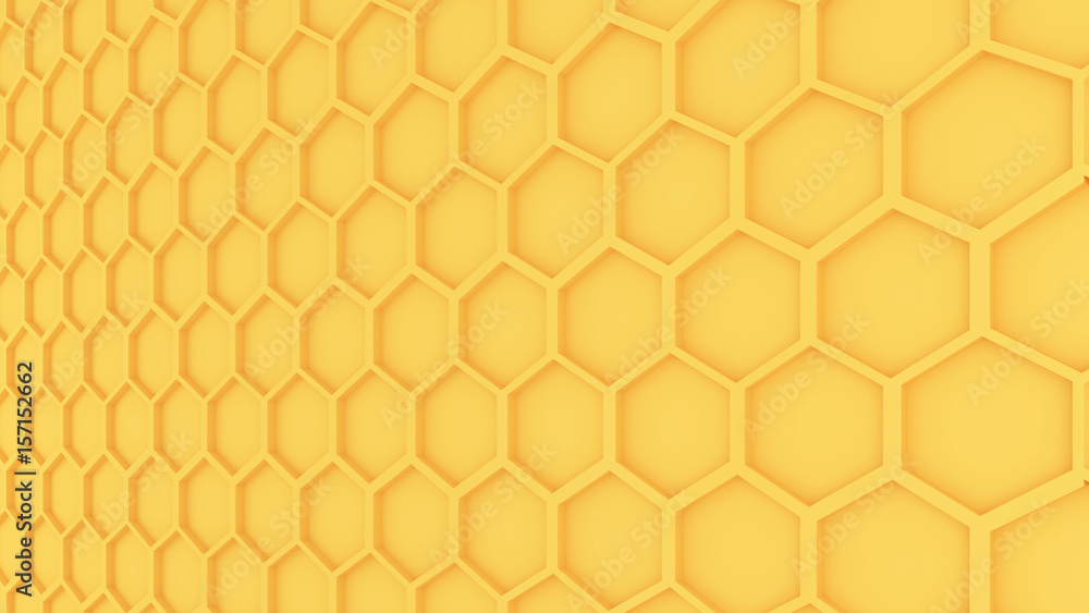 Fototapeta premium Yellow Honeycomb pattern graphic