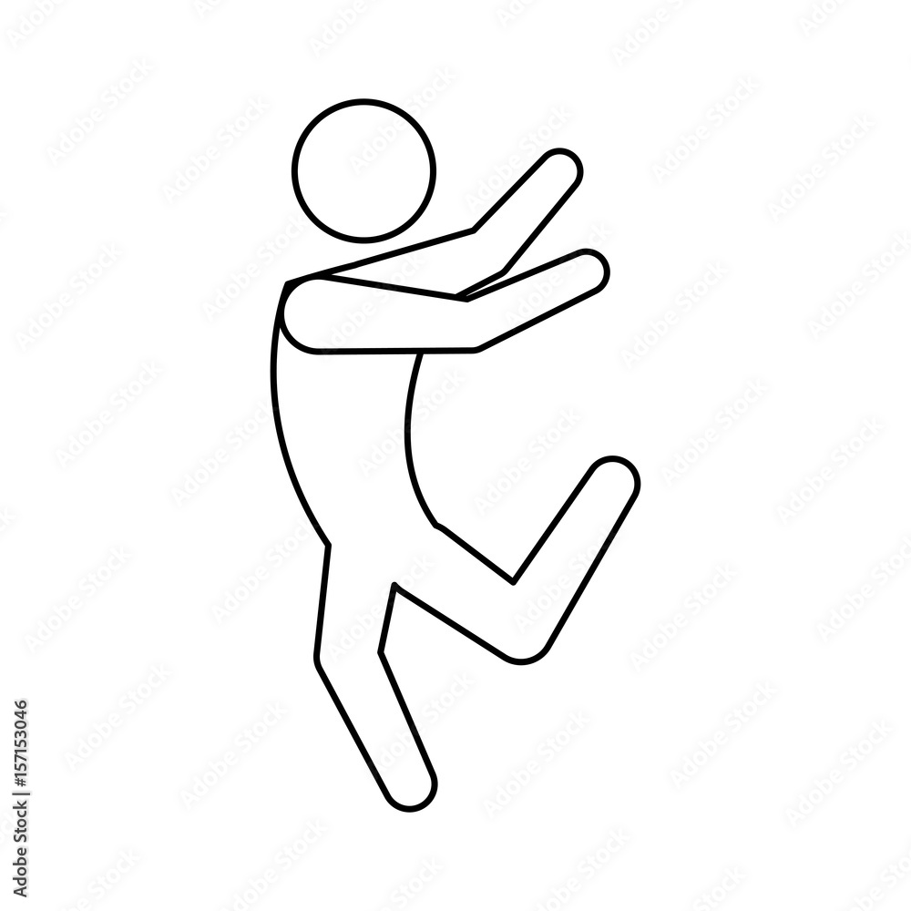 line pictogram man jumping up concept, vector illustration line pictogram man jumping up concept, vector illustration