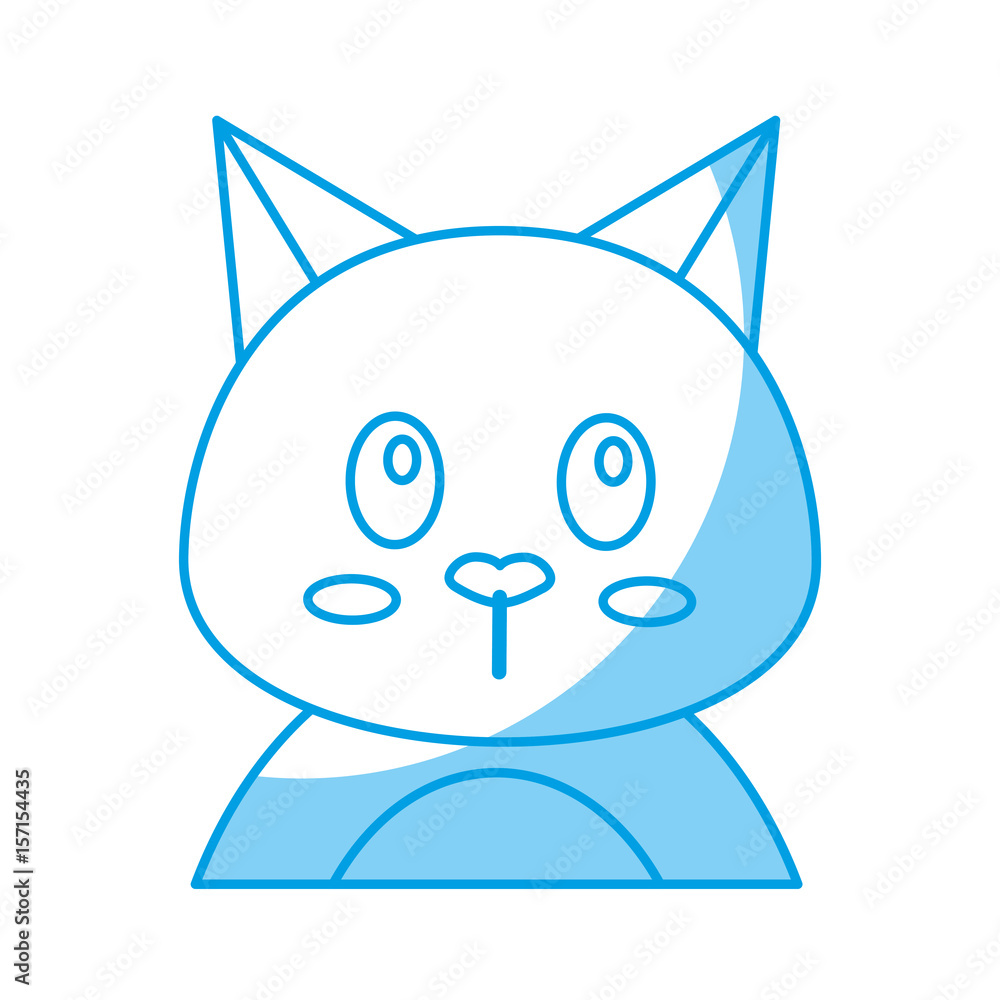 Obraz premium cute cat icon over white background. vector illustration
