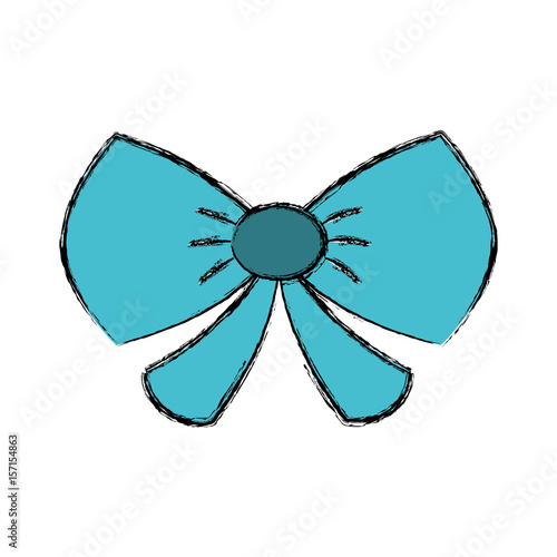 decorative bow icon over white background. vector illustraiton