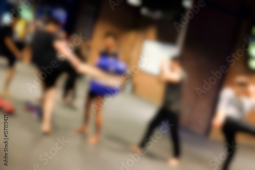 Abstract blur Thai boxing in the gym (Muay-Thai)