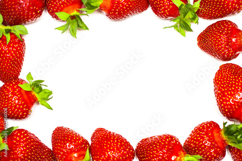 A set of fresh strawberry isolated on white background