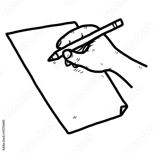 writing / cartoon vector and illustration, black and white, hand drawn,  sketch style, isolated on white background. Stock Vector | Adobe Stock