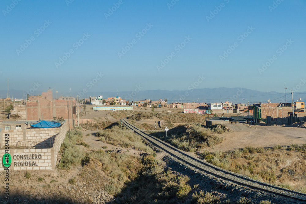 YURA, PERU - MAY 29, 2015:  View of a town Yura near Arequipa, Peru