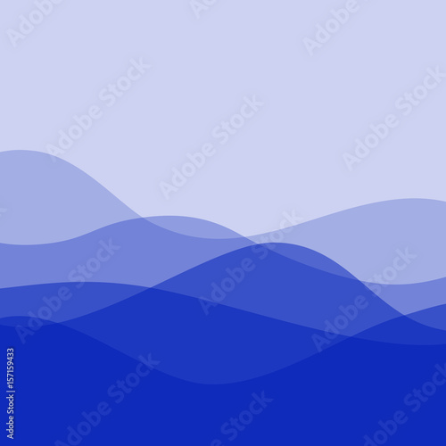Flat design purple waves or hills on landscape