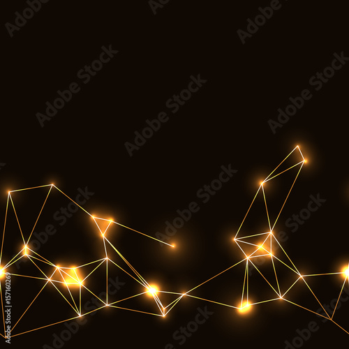 golden neon seamless polygonal background