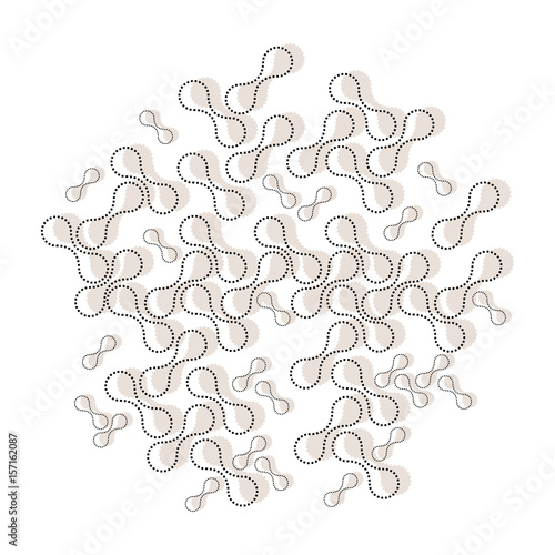 stylized growing bacteria in silver shades