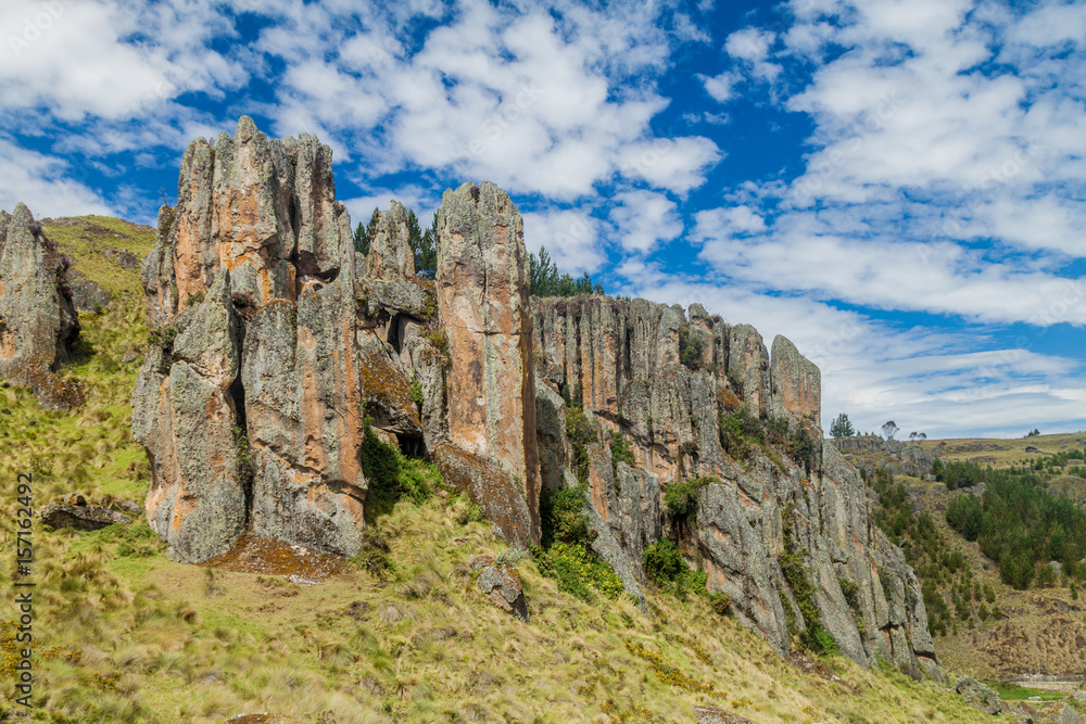 Los Frailones (Stone Monks), rock formations near Cajamarca, Peru.