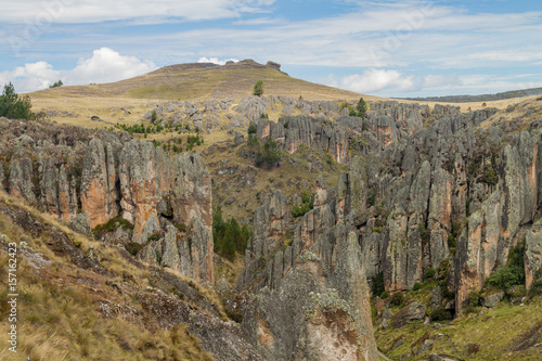 Los Frailones (Stone Monks), rock formations near Cajamarca, Peru.