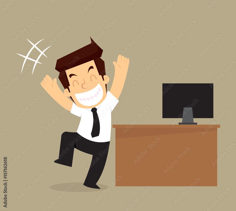 businessman happy when the end of the month businessman happy when the end of the month