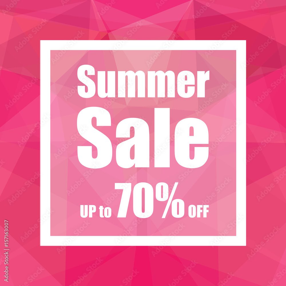 Summer Sale Up to 70% off with polygon abstract background style. design for a shop and sale banners. Summer Sale Up to 70% off with polygon abstract background style. design for a shop and sale banners.