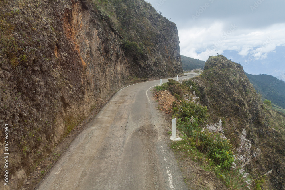 Mountain road between Balsas and Leimebamba, Peru