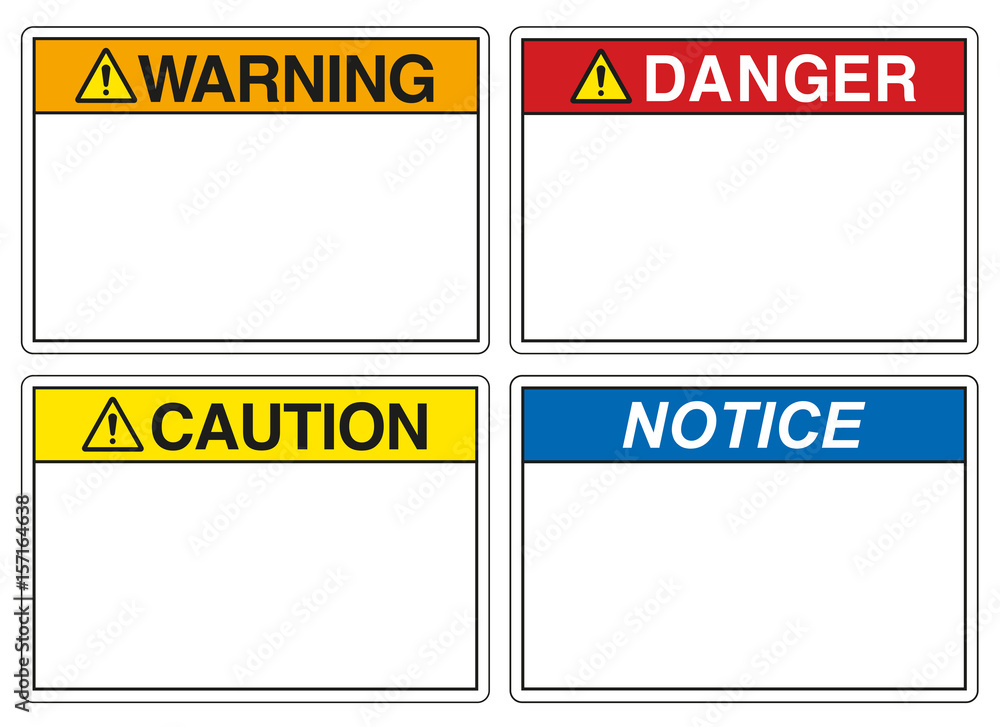 Naklejka premium Safety signs for prevention of accidents