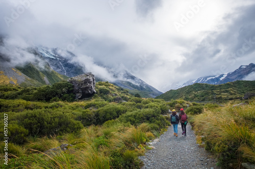 Hooker Valley Track, One of the most popular walks in Aoraki/Mt Cook National Park, New Zealand