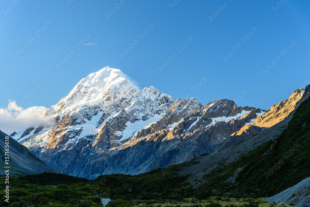 View of Mount Cook at Hooker valley track, NZ