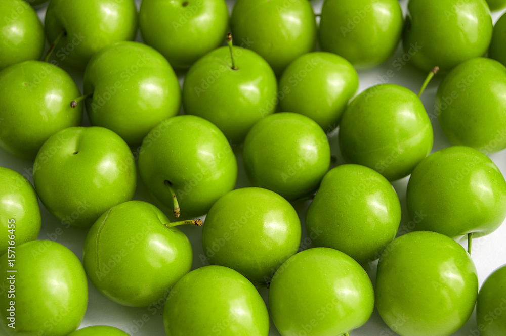 Quality and natural life-giving green sour plums, Quality and natural life-giving green sour plums,