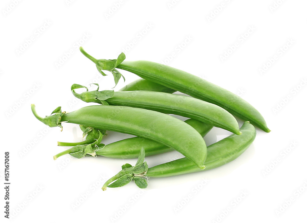 Sugar peas isolated on white background Sugar peas isolated on white background