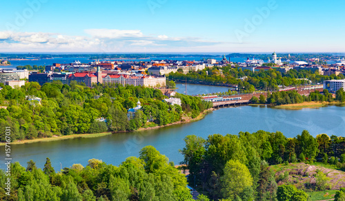 Aerial panorama of Helsinki  Finland