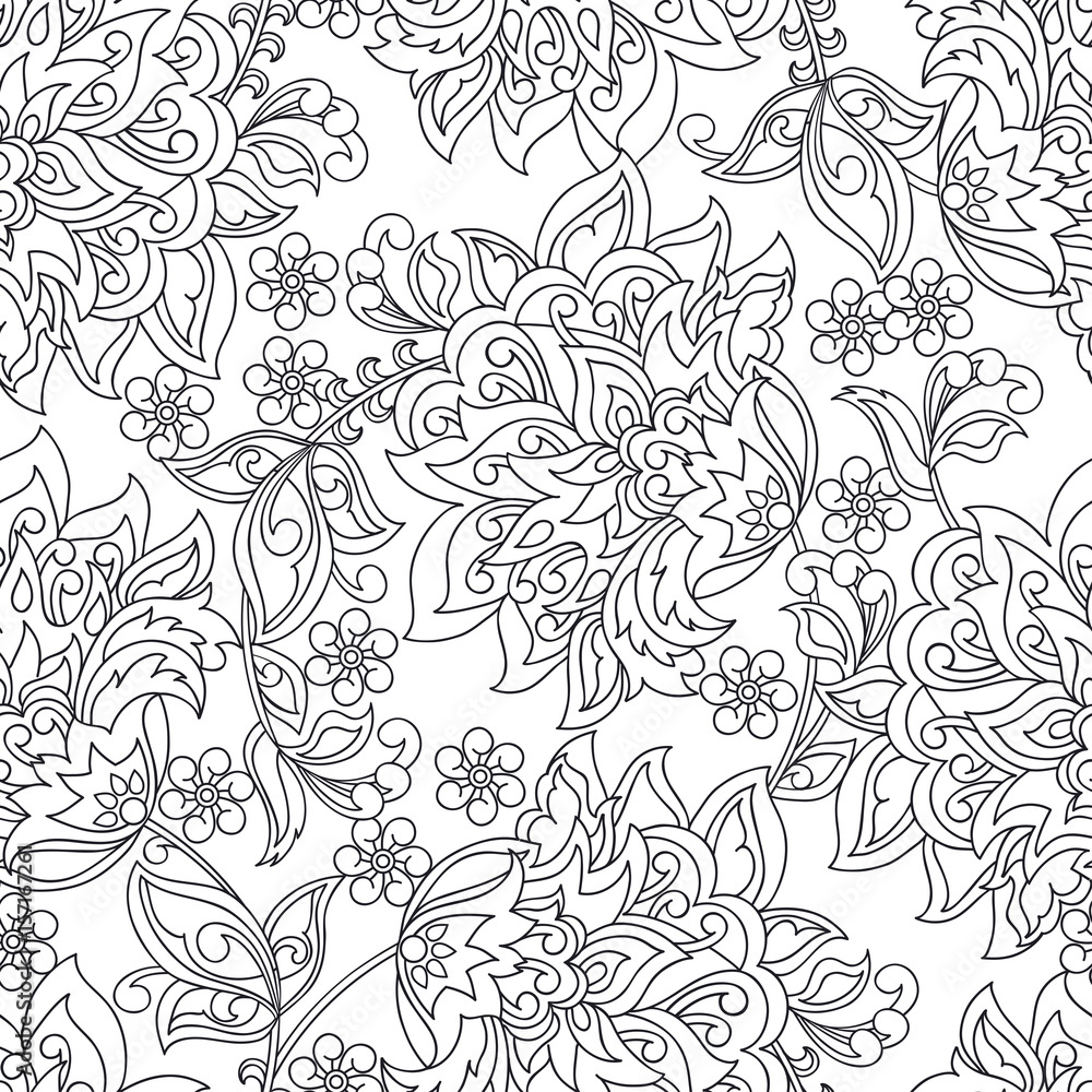 vintage pattern with beautiful flowers. floral vector background