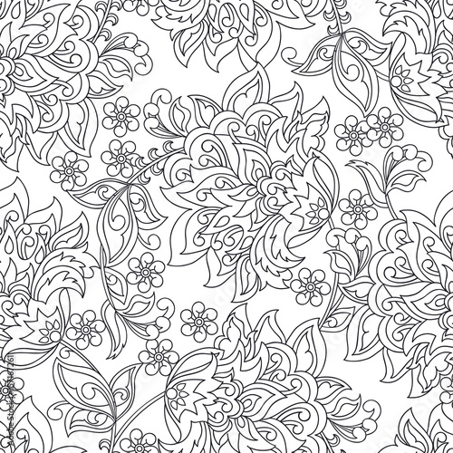vintage pattern with beautiful flowers. floral vector background